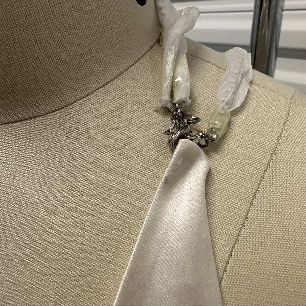 Retrofete Eve Crystal Halter Low Back Maxi Gown White - Picture 9 of 9